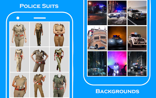 Women police suit photo editor screenshot 15