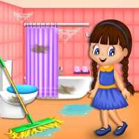 فتاة تنظيف منزل الأسرة