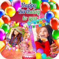 Happy birthday dual photo frame