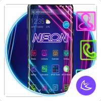 Blue Purple Neon APUS Launcher theme