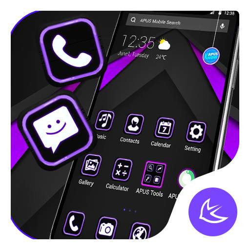 Black & Purple APUS Launcher theme