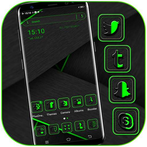 Green Black Theme For Launcher
