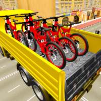 motorista de caminhão transporte de bicicleta 3d