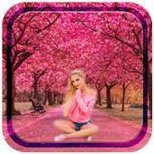 Pink Forest Photo Frame on 9Apps