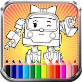 Coloring Amber Robot Car Game