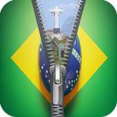 brazil flag zipper lock screen