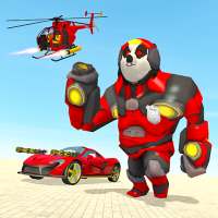 Panda Robot Helicopter Transform Battle Games