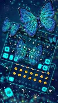 Blue Diamond Butterfly Keyboard Theme screenshot 3