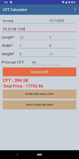 CFT calculator - cubic feet screenshot 2