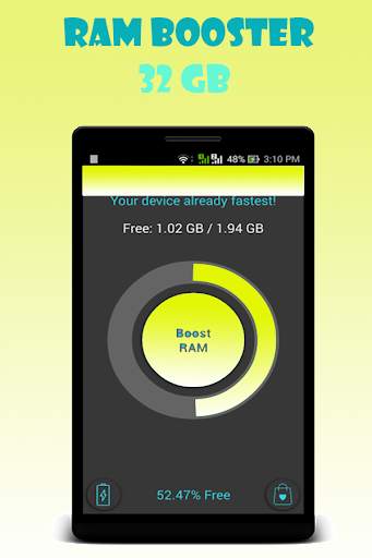32 GB Ram Booster - One Tap Speed Booster free screenshot 1