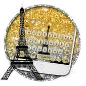 Gold Glitter Eiffel Keyboard Theme on 9Apps