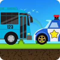 작은 버스 로보와 경찰차 언덕 모험