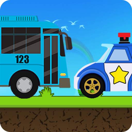 Little RoboBus and Police Car Hill Adventure 2021