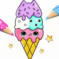 Surprise Kawaii Ice Cream Coloring Pages Glitter