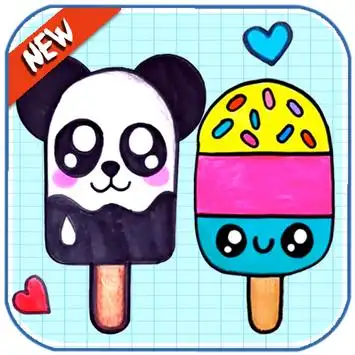 Como desenhar Sorvete fofo Kawaii ❤ Desenhos Kawaii - Desenhos para Desenhar  