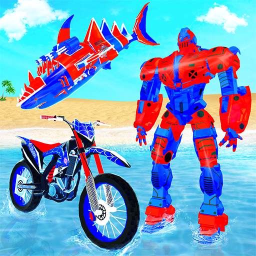 Shark Robot Water Surfer Transform Robot Bike Game