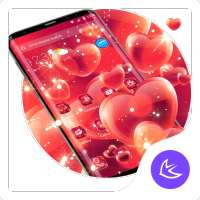 Red Love Heart APUS Launcher theme