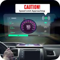 GPS speedometer: tampilan kepala mobil, kecepatan
