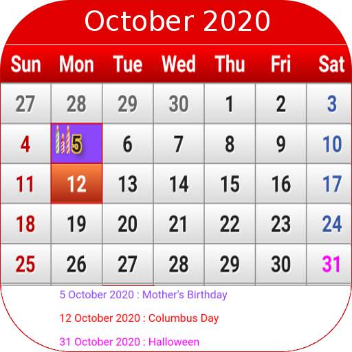 US Calendar 2020