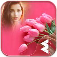 Pink Tulips Photo Frames on 9Apps