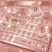 Tema del teclado de oro rosa brillante