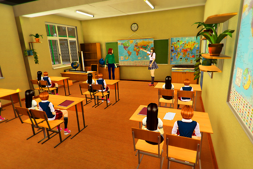 real High School Girl Simulator games скриншот 4
