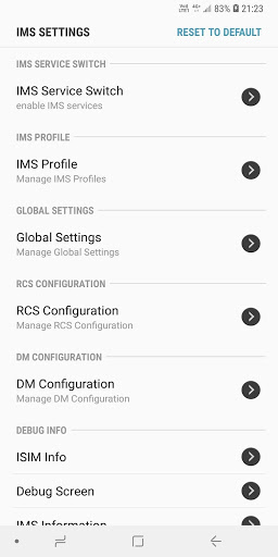 IMS Settings launcher Samsung (Enable VoLTE) screenshot 1