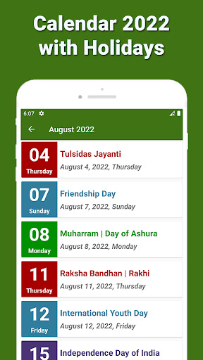 Calendar 2022 with Holidays screenshot 5