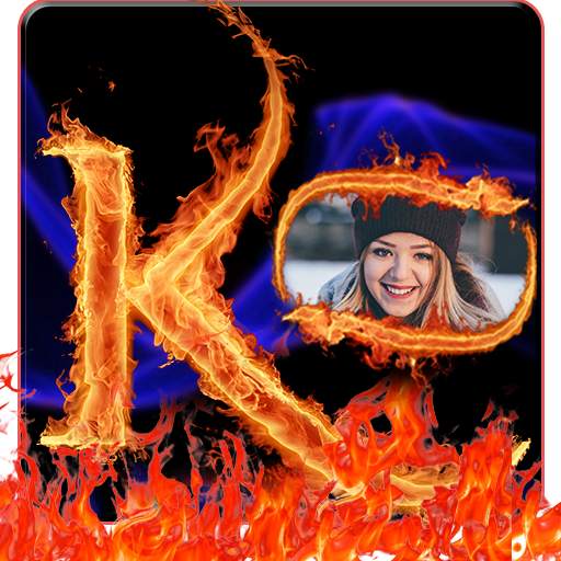 Fire Text Photo Frame