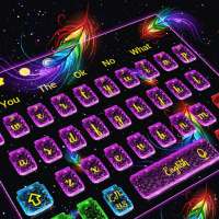 Glowing Neon Feather Keyboard Theme