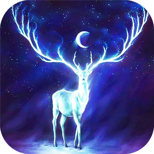 Night Bringer : Magic glowing deer live wallpaper