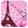 Pink Girl Eiffel Tower Keyboard Theme