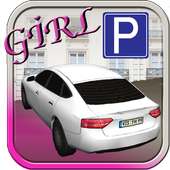 ragazza  auto  Parcheggio 3D