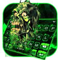 Green Zombie Skull Keyboard Theme on 9Apps