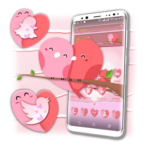 Love Heart Pink Launcher Theme