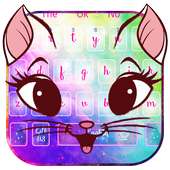 Galaxy Kitty Emoji Keyboard Theme