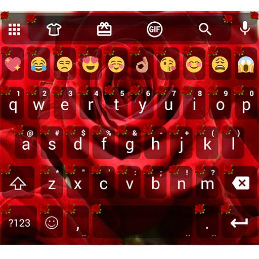 Love Rose Emoji Keyboard Theme