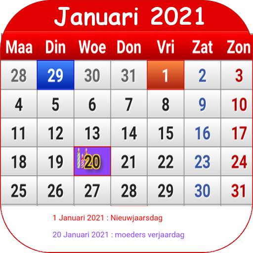 België Kalender 2021