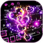 Parlak aşk kalpleri klavye teması