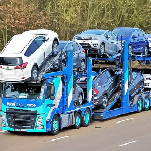 Fast Cars transport trailer 3d