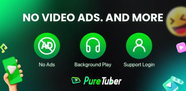 Pure Tuber - Block Ads for Video, Free Premium screenshot 1