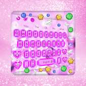 Pink Diamond Heart Gravity Keyboard Theme