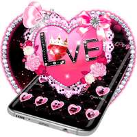 Pink Love Heart Diamond Gravity Theme