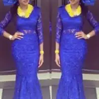 Blue Lace Aso Ebi Styles - Royal Blue Lace Styles for Wedding and Aso Ebi 