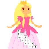 Princess Pixel Art: Princess Color By Number