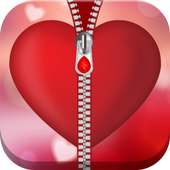 Heart Love Zipper Screen Lock