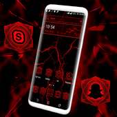 Red Electric Wave Launcher Theme