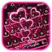 Sparkling Neon Heart Keyboard on 9Apps