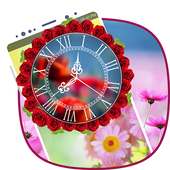 Flowers Clock Live Wallpaper