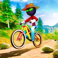 Stickman BMX Uphill Rider - Fahrradstunts